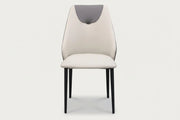 Jocelyn modern chair with beige seat and backrest on a white background