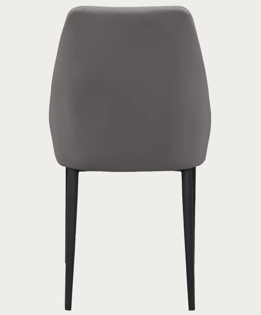 Jocelyn gray cushioned chair with black legs
