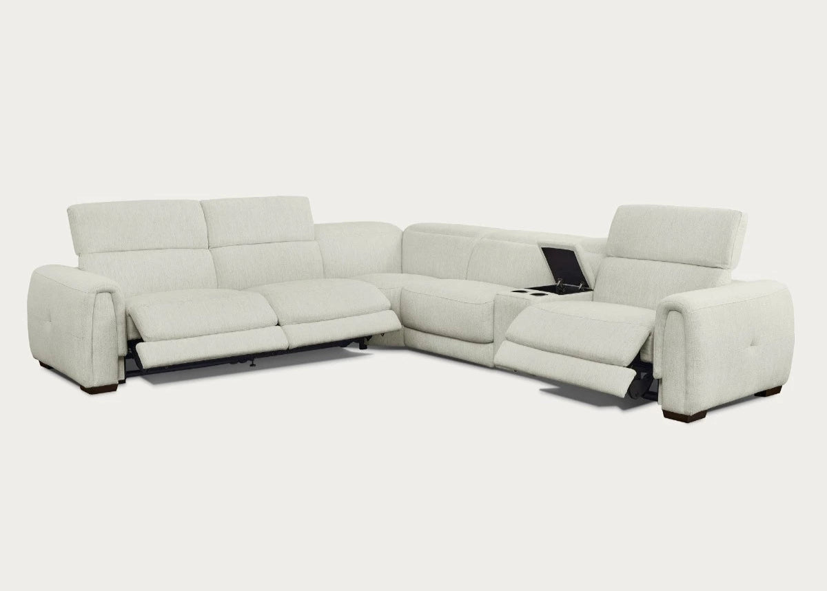 Jovan 6-Piece Modern Reclining Sectional Sofa – Birch Fabric