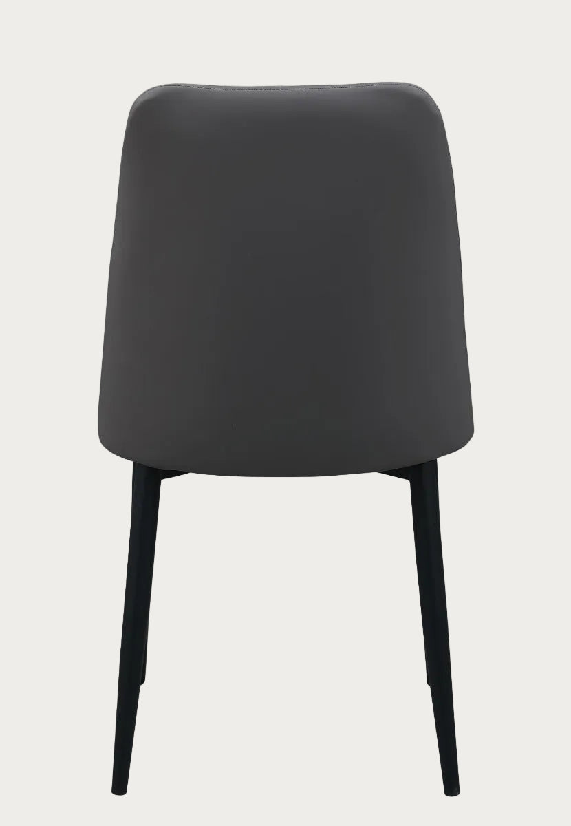 Gray chair with black legs on a white background