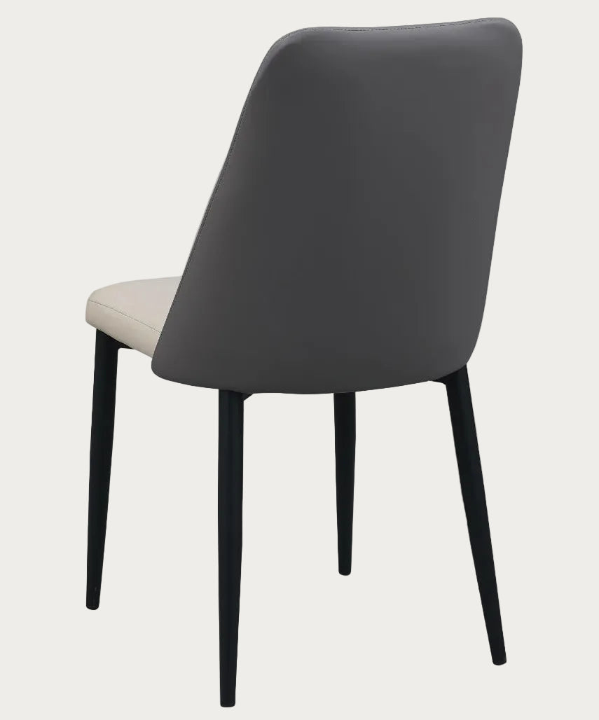 Judith gray chair with black legs on a white background