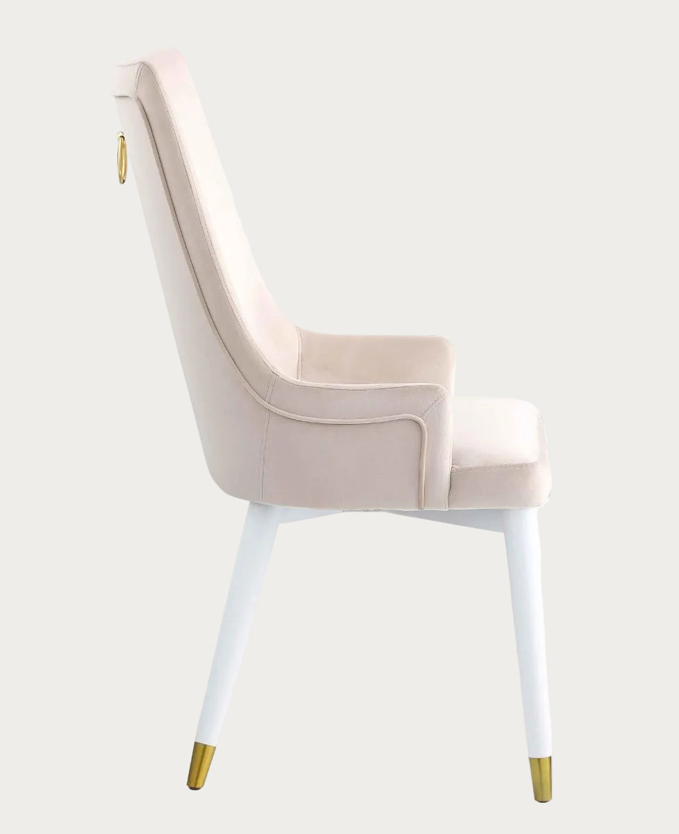 Judy beige chair with gold accents