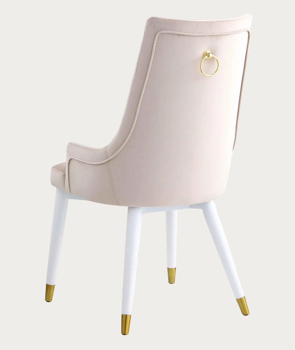 Judy beige chair with gold accents