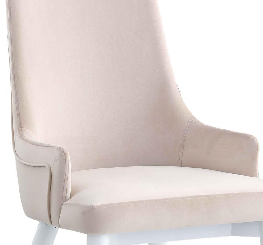 The Judy beige chair with a white background