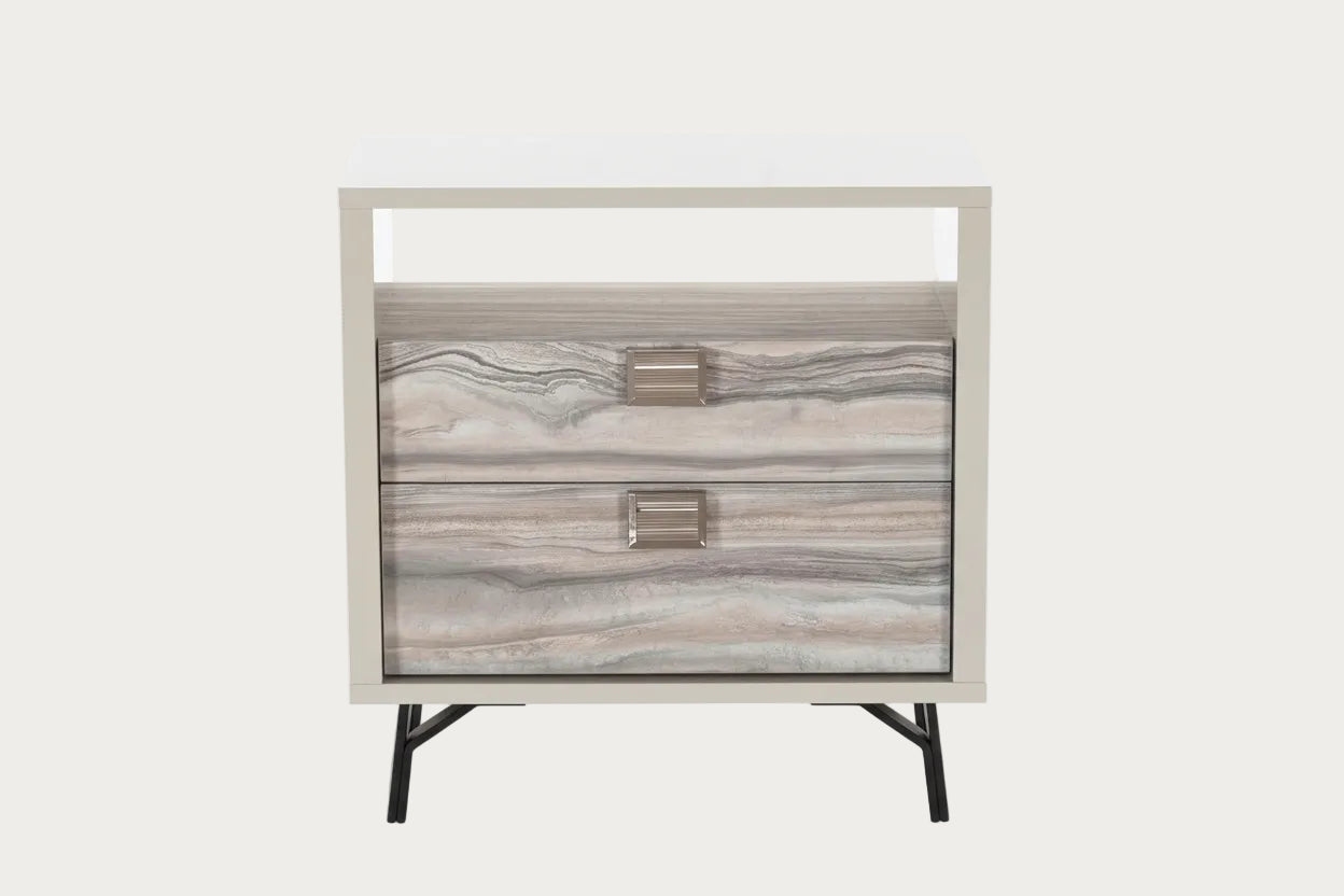 Jupiter 2-Drawer Nightstand with Opening