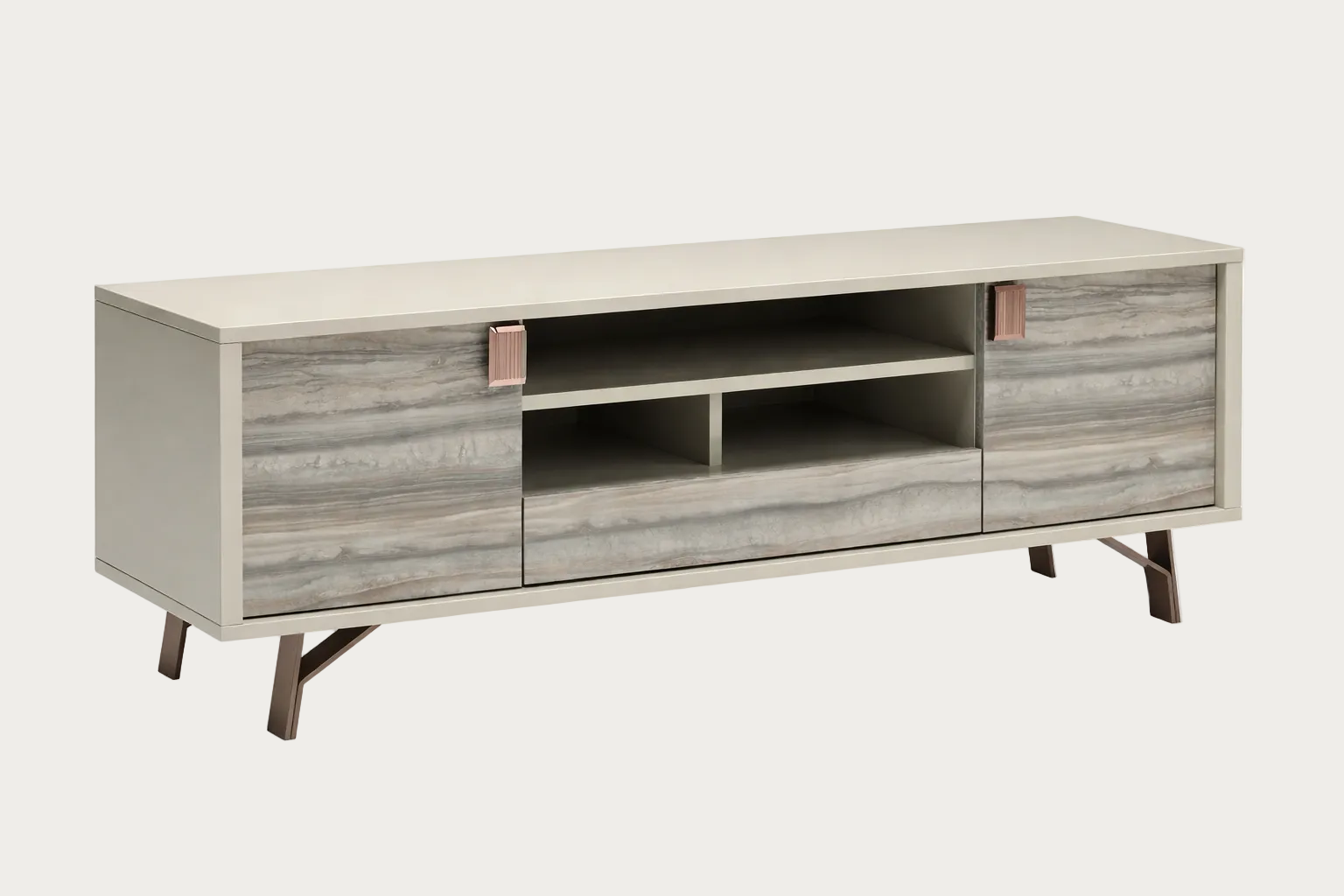 Jupiter wooden TV stand with a light finish on a white background.