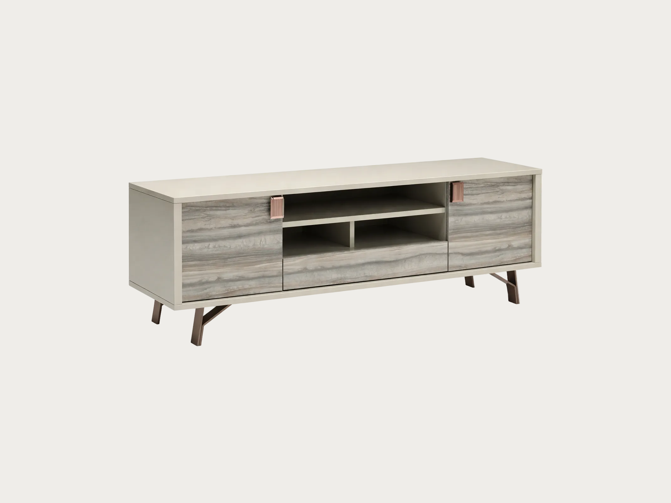 Jupiter wooden TV stand with a light finish on a white background.