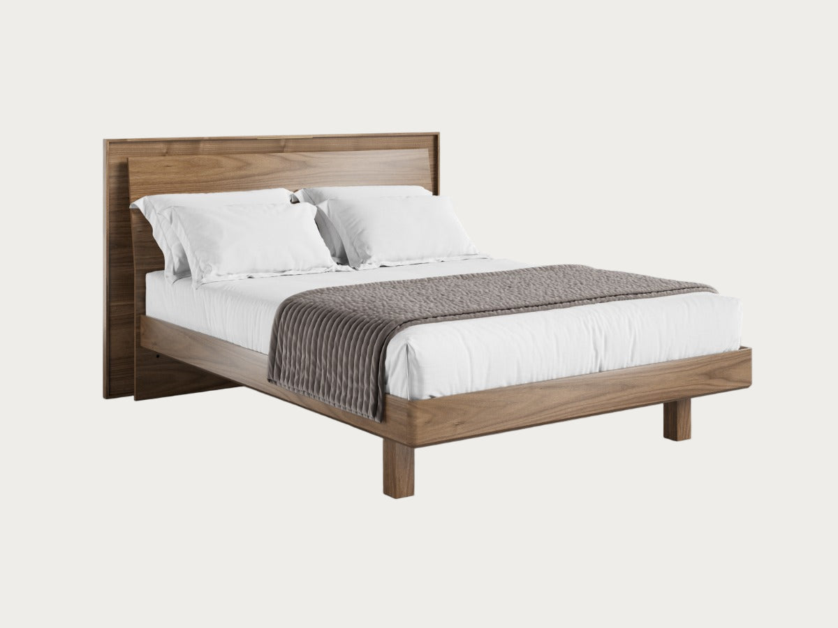 Kava 9617 queen bed in natural walnut finish