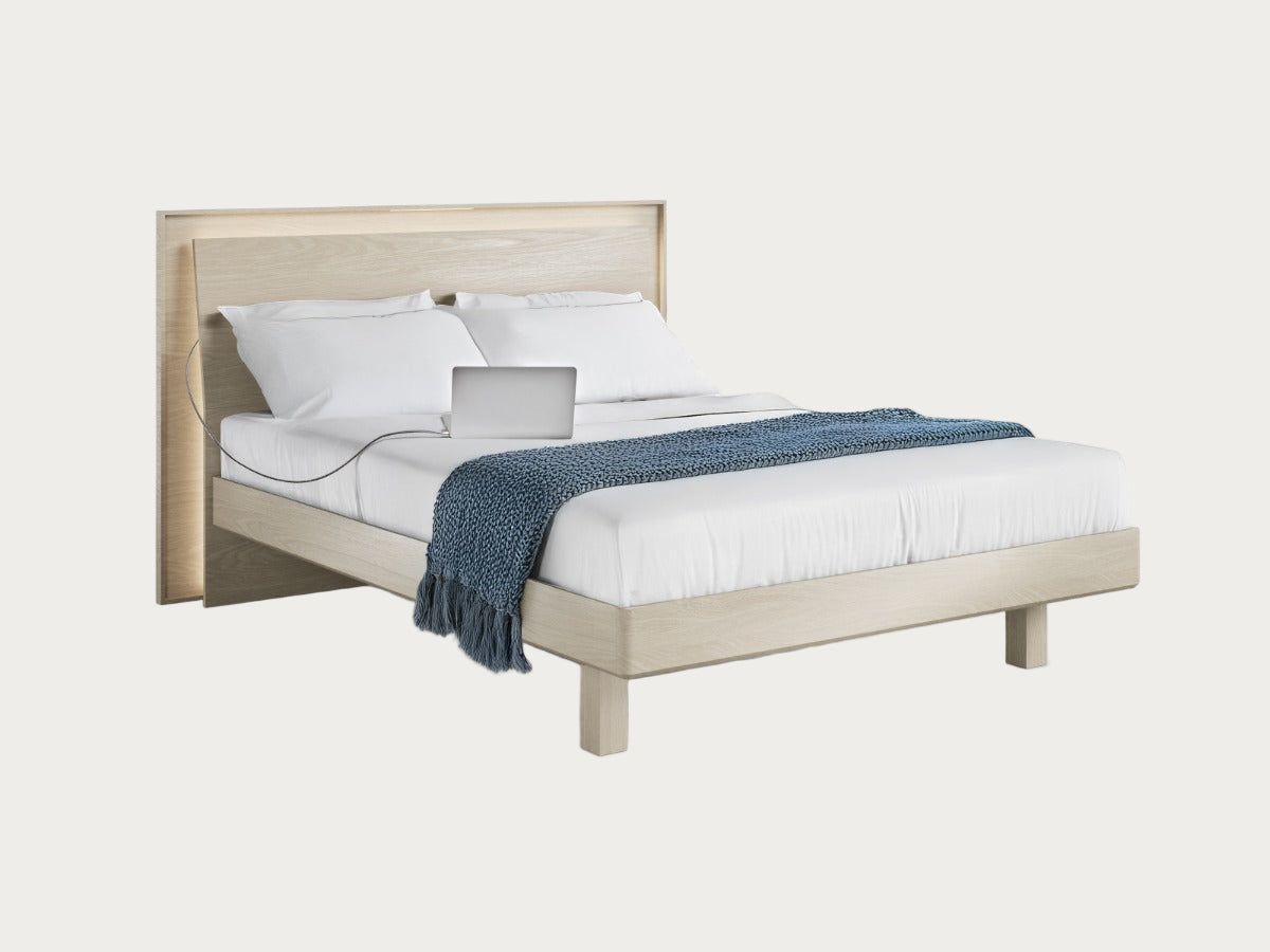 Kava 9617 bed in washed oak finish