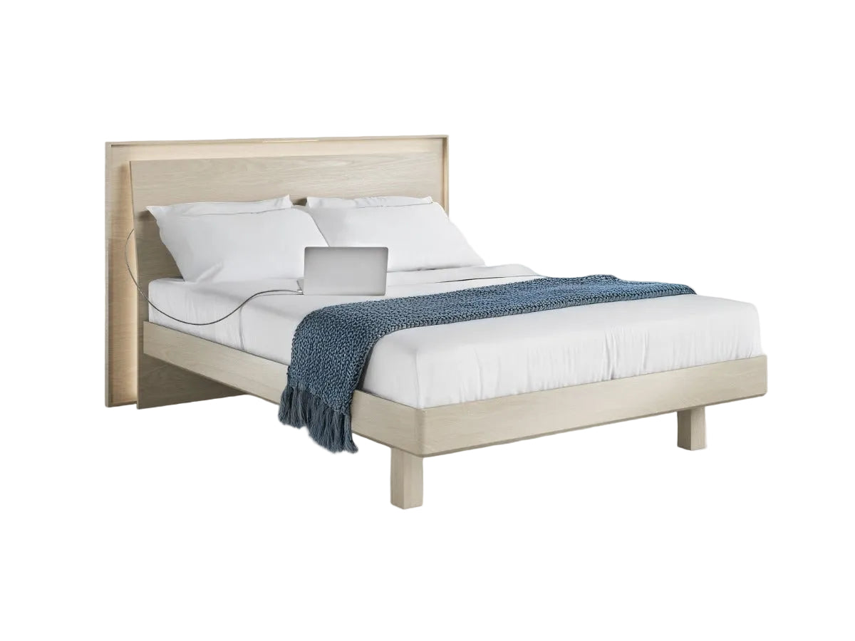 Kava 9617 bed in washed oak finish