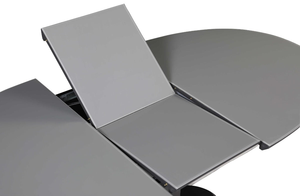Kendra gray metal folding table on a white background