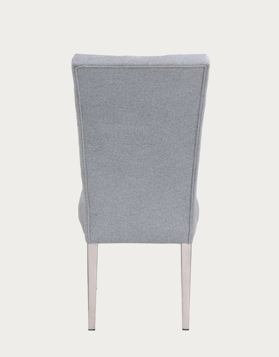 Kerry Button Tufted Back Side Chair with Steel Legs, Set of 2