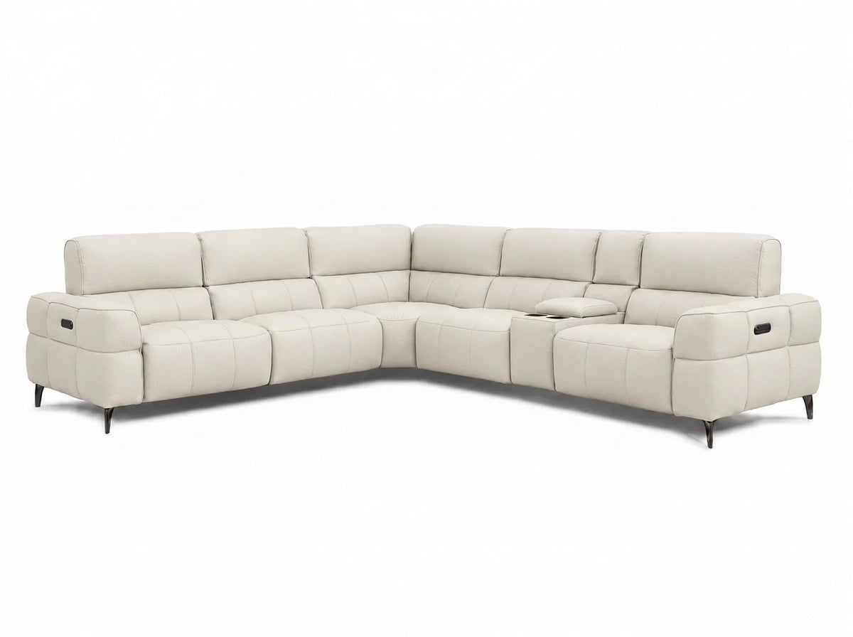 Cubo 6-Piece Sectional Sofa with Recliners, Leather