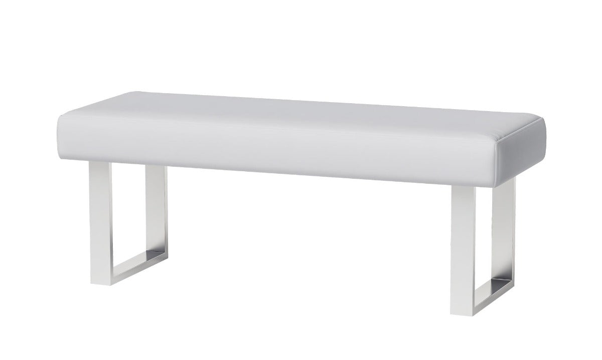 Linden 3-Piece Contemporary Dining Set with White Gloss Table, Upholstered Bench & Nook