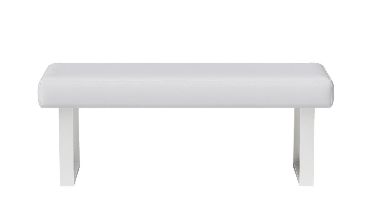 Linden 3-Piece Contemporary Dining Set with White Gloss Table, Upholstered Bench & Nook