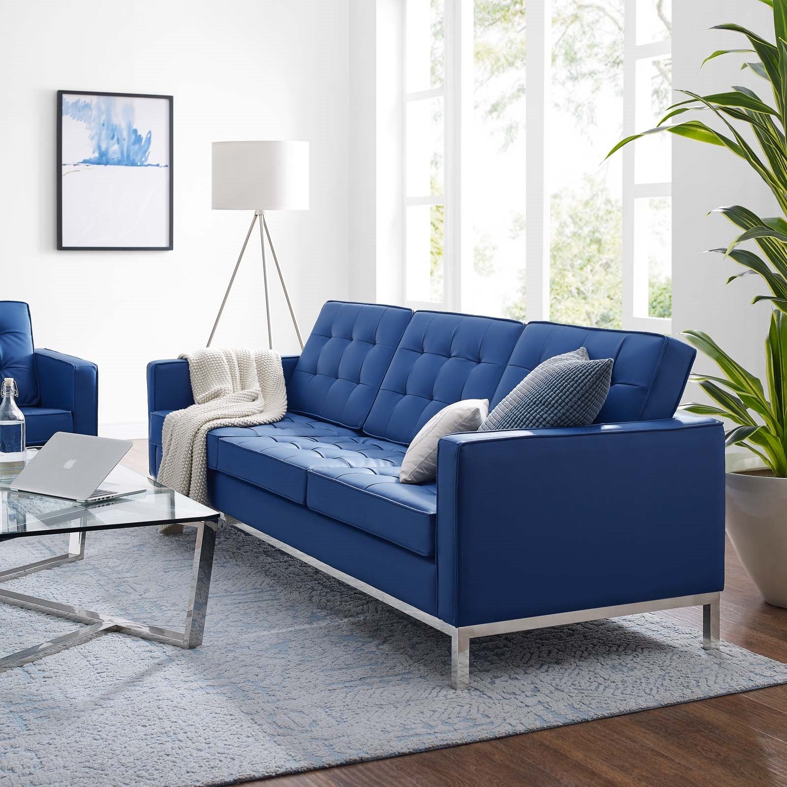 Modway Loft Tufted Upholstered Faux Leather Sofa