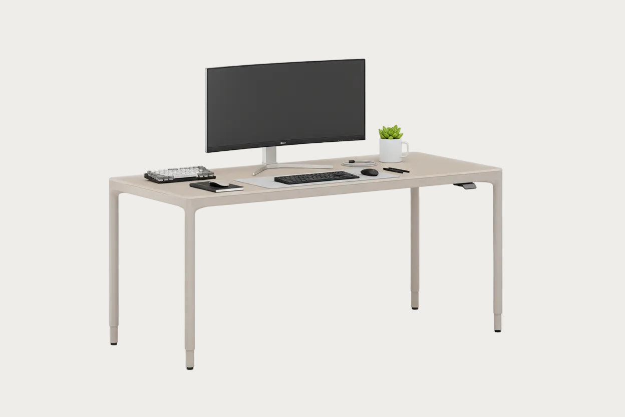 Luma 6762 dune-finished office desk on a white background