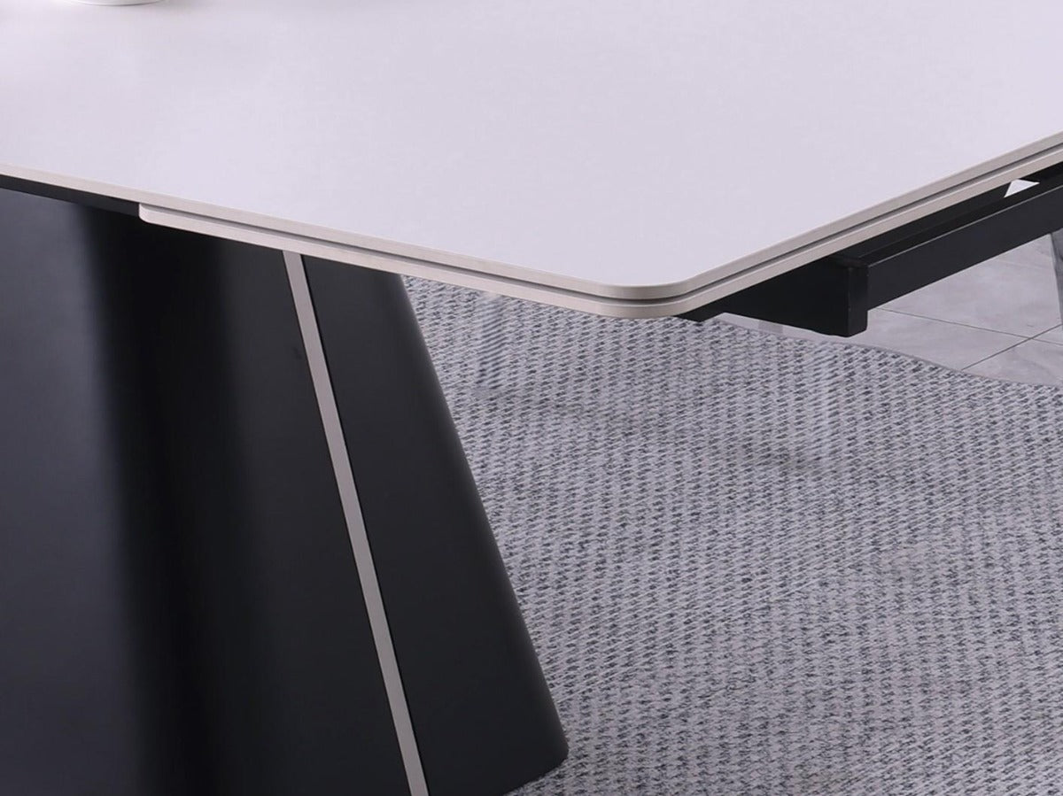 Mabel Contemporary Dining Room Set with Extendable Table & Motion Back Chairs