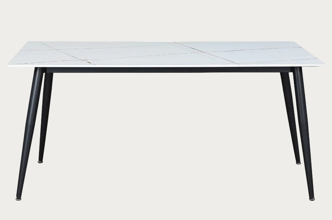Mary dining table with white marble-like top 