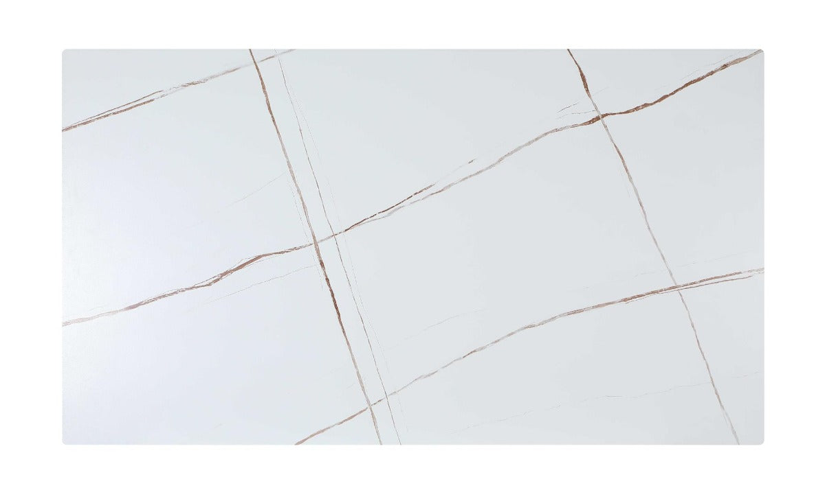 Mary Contemporary Dining Room Set with Sintered Stone Top & 4 Chairs