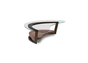 Elite Modern Maui Coffee Table with Walnut Smoke Finished Shelf
