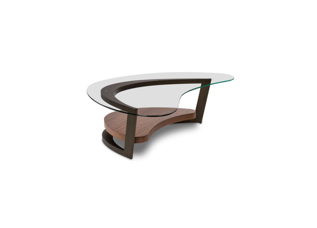 Elite Modern Maui Coffee Table with Walnut Java Finished Shelf