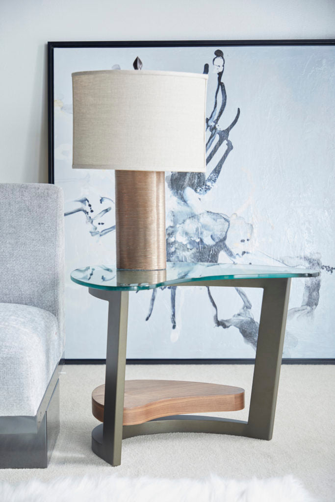Elite Modern Maui End Table with Walnut Java Finished Shelf