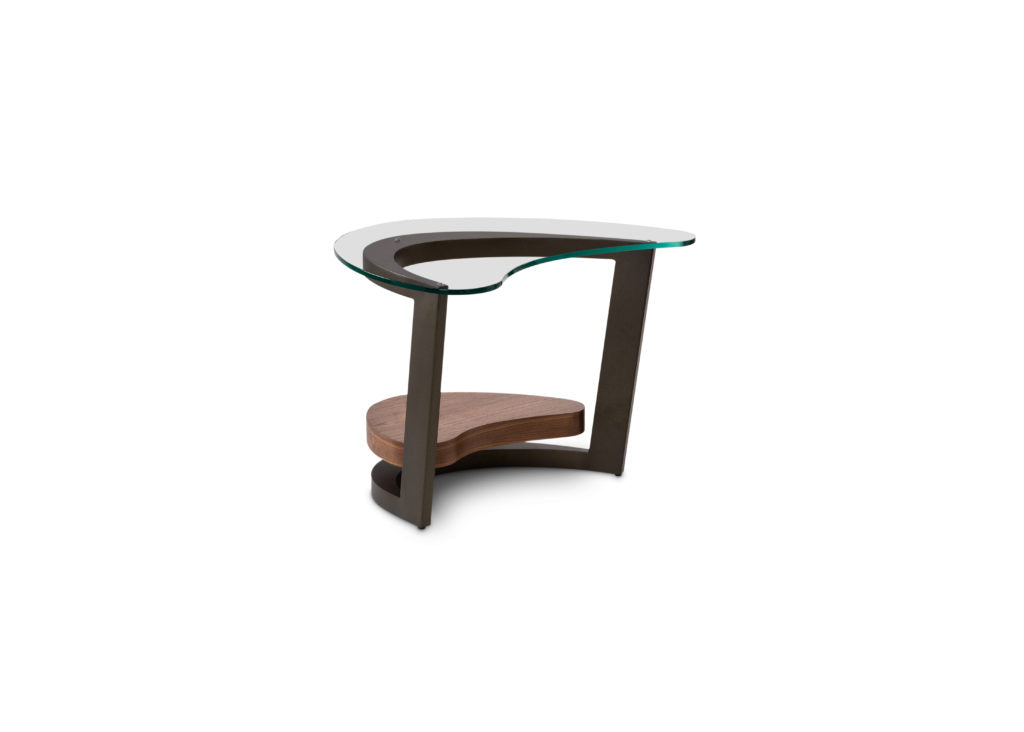 Elite Modern Maui End Table with Walnut Natural Finished Shelf