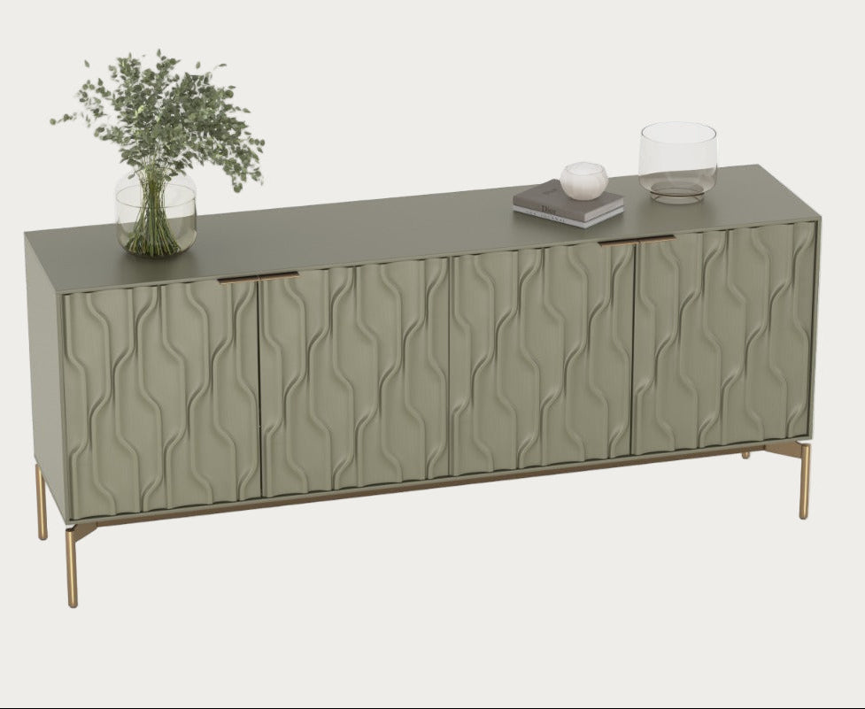 BDI Mesa Credenza 7639 Moss Brushed Storage Cabinet