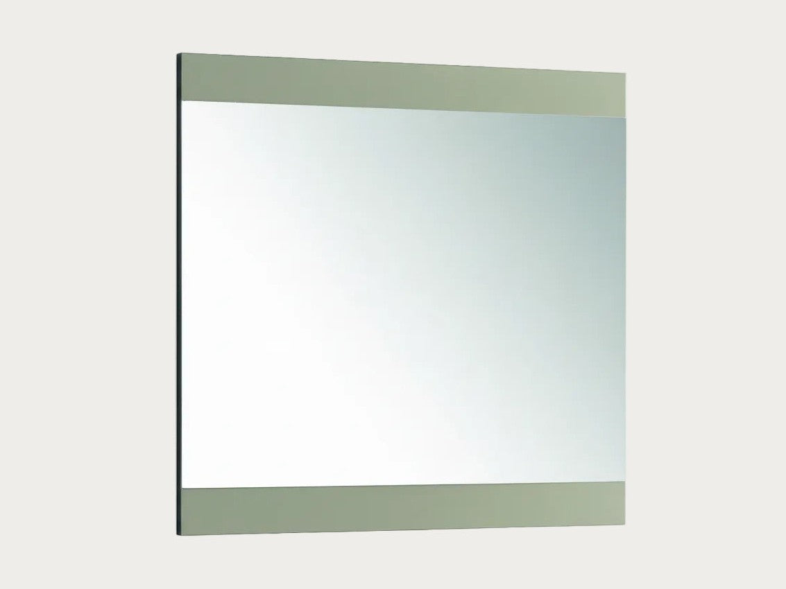 Mont Blanc rectangular mirror with a beige frame on a white background