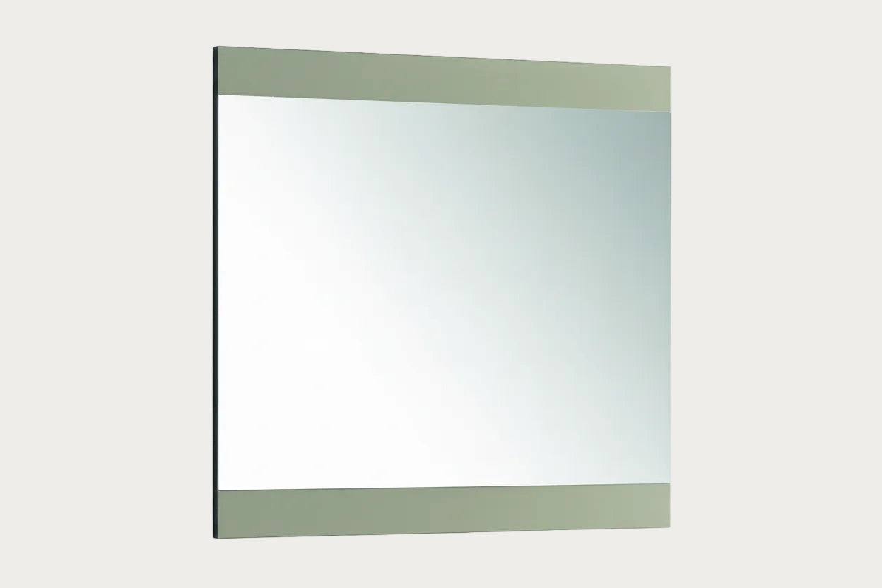 Mont Blanc rectangular mirror with a beige frame on a white background