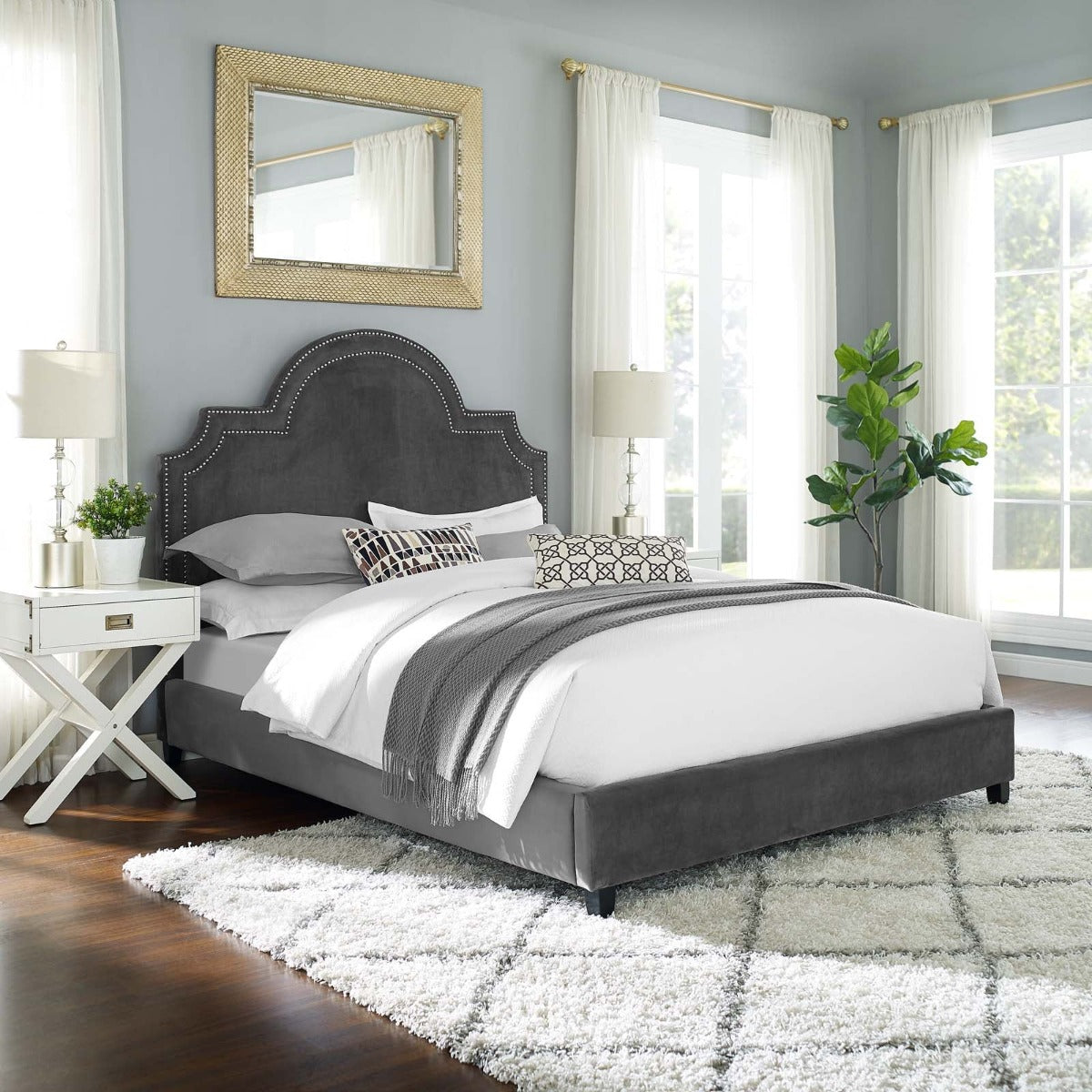 Modway Primrose Performance Velvet Platform Bed