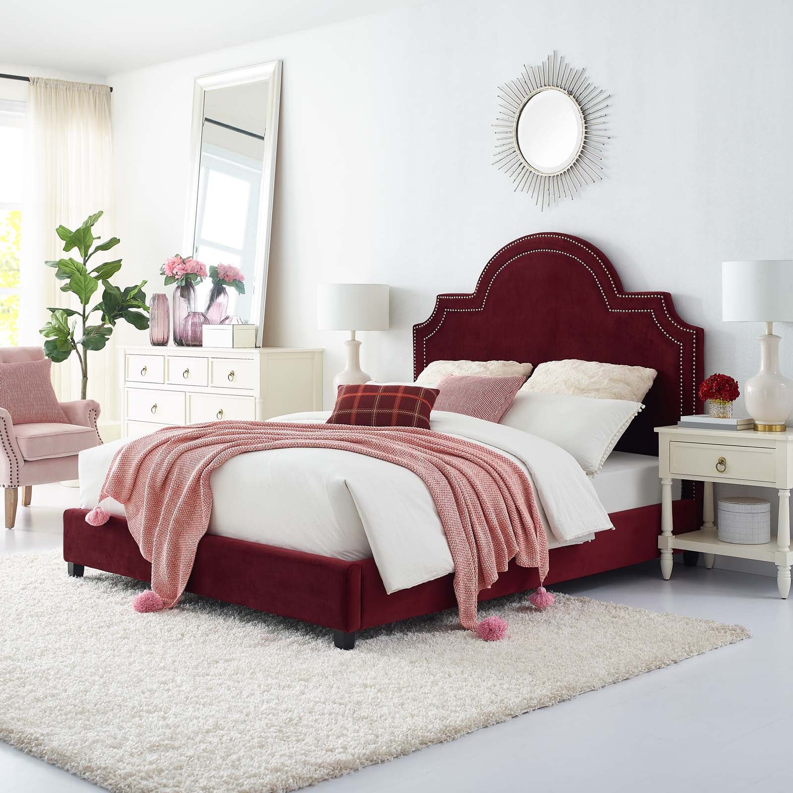 Modway Primrose Performance Velvet Platform Bed