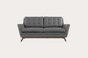 Modway Beguile gray sofa with buttoned backrest on a white background