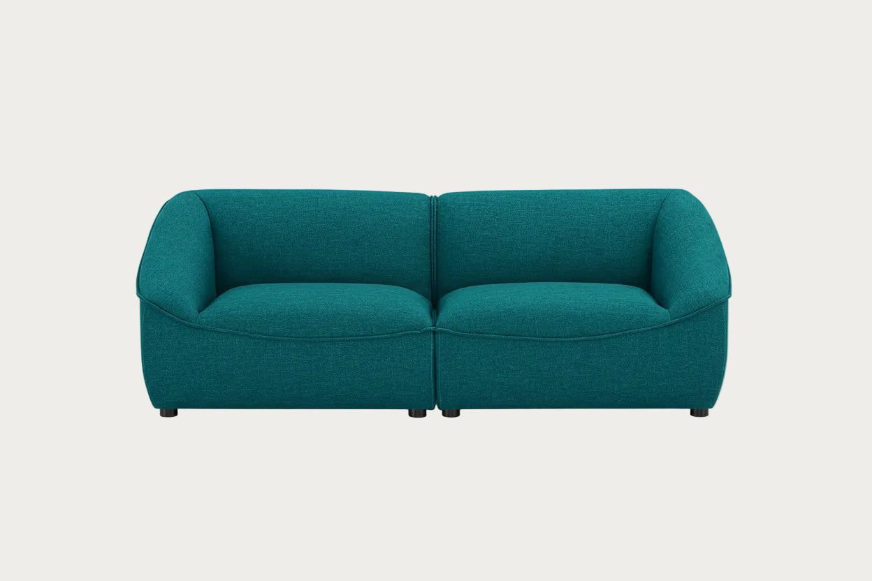Modway Comprise loveseat upholstered with teal fabric