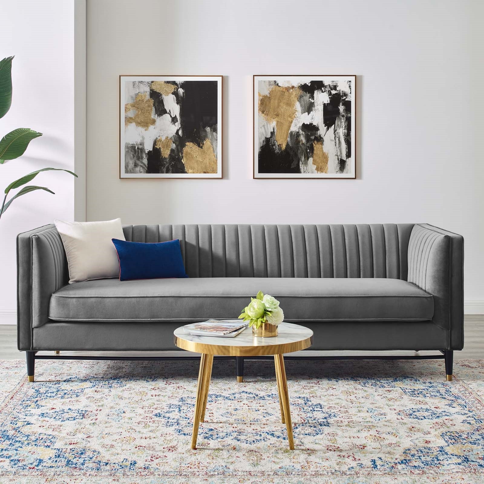 Modway Devote Channel Tufted Performance Velvet Sofa