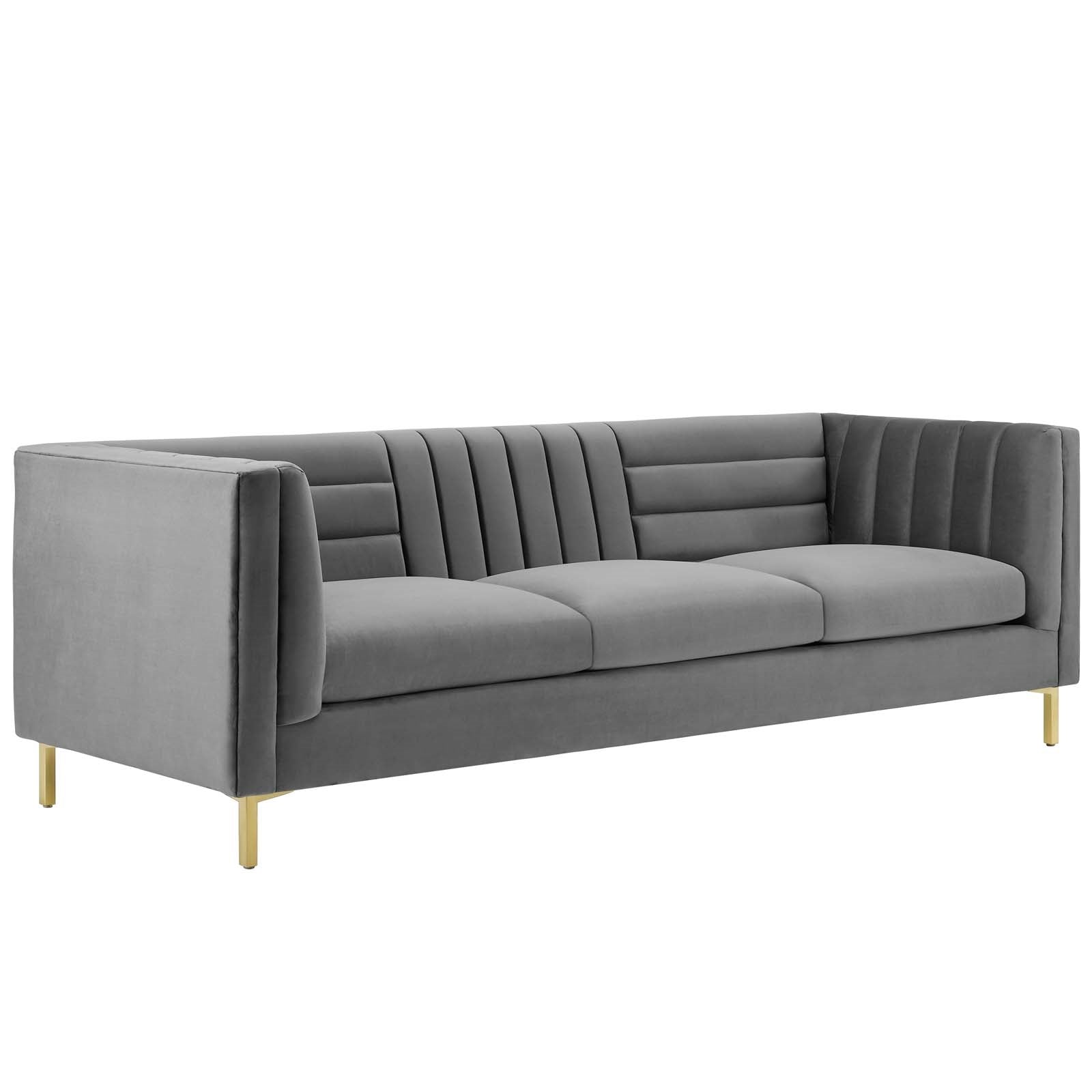 Modway Ingenuity Channel Tufted Performance Velvet Sofa