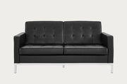 Modway Loft loveseat upholstered with black faux leathers