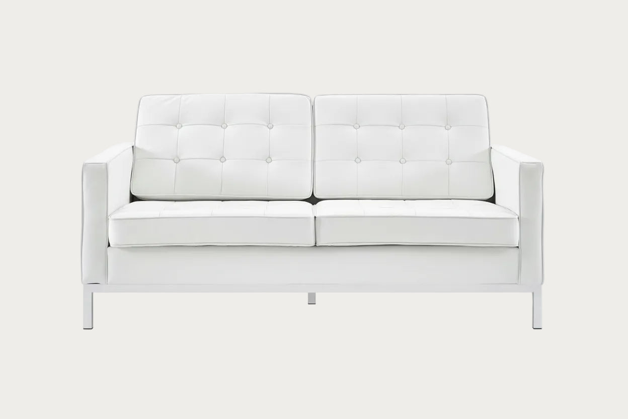 Modway Loft Leather Loveseat in Black