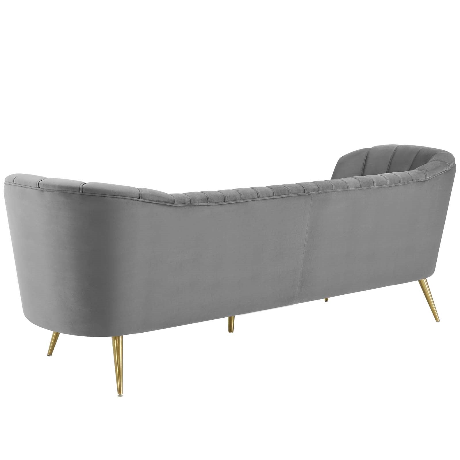 Modway Opportunity Vertical Channel Tufted Curved Performance Velvet Sofa