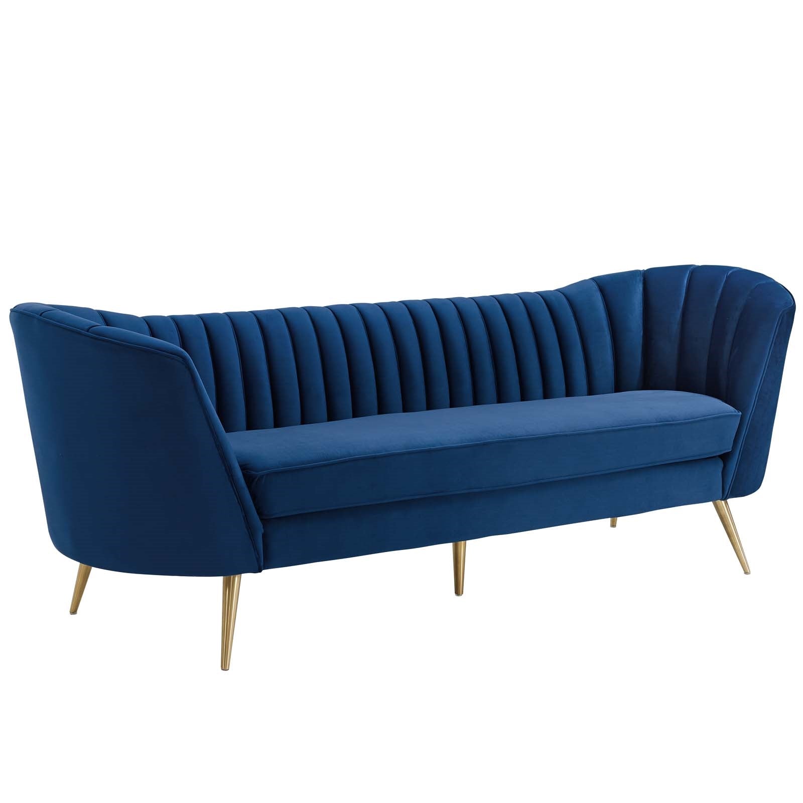 Modway Opportunity Vertical Channel Tufted Curved Performance Velvet Sofa