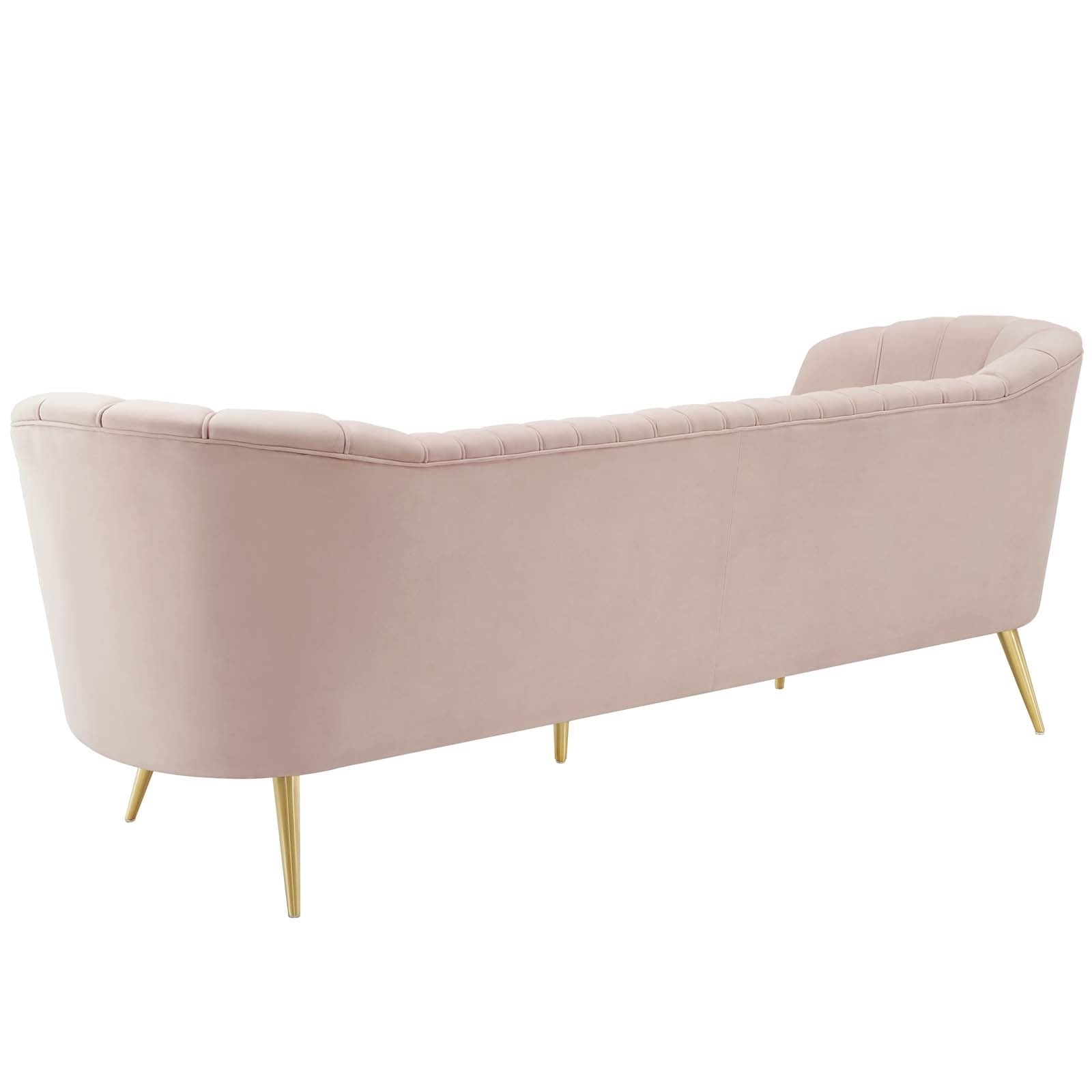 Modway Opportunity Vertical Channel Tufted Curved Performance Velvet Sofa