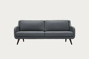 Verve gray fabric upholstered sofa on a white background.