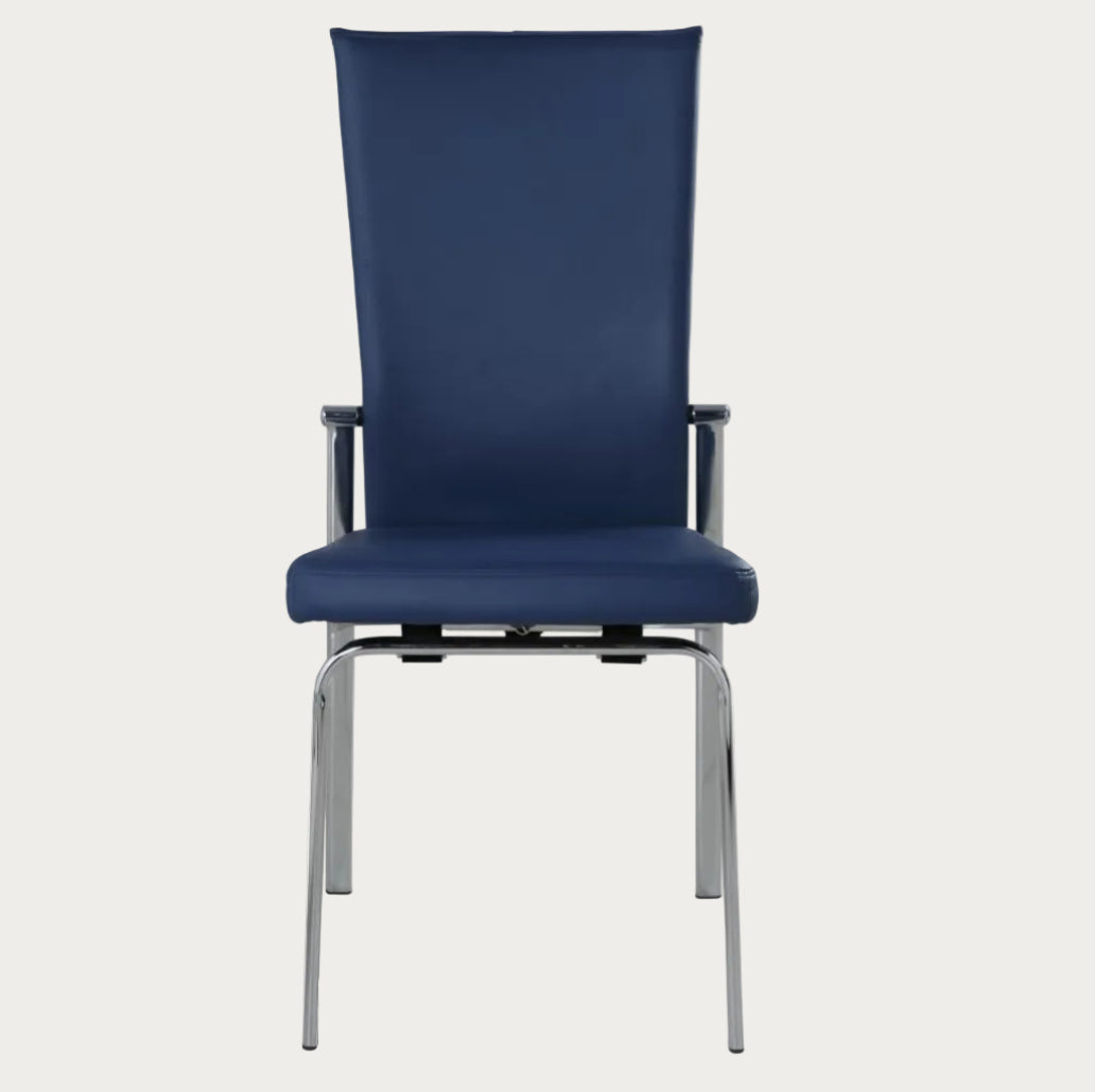 Molly blue chair with a white background