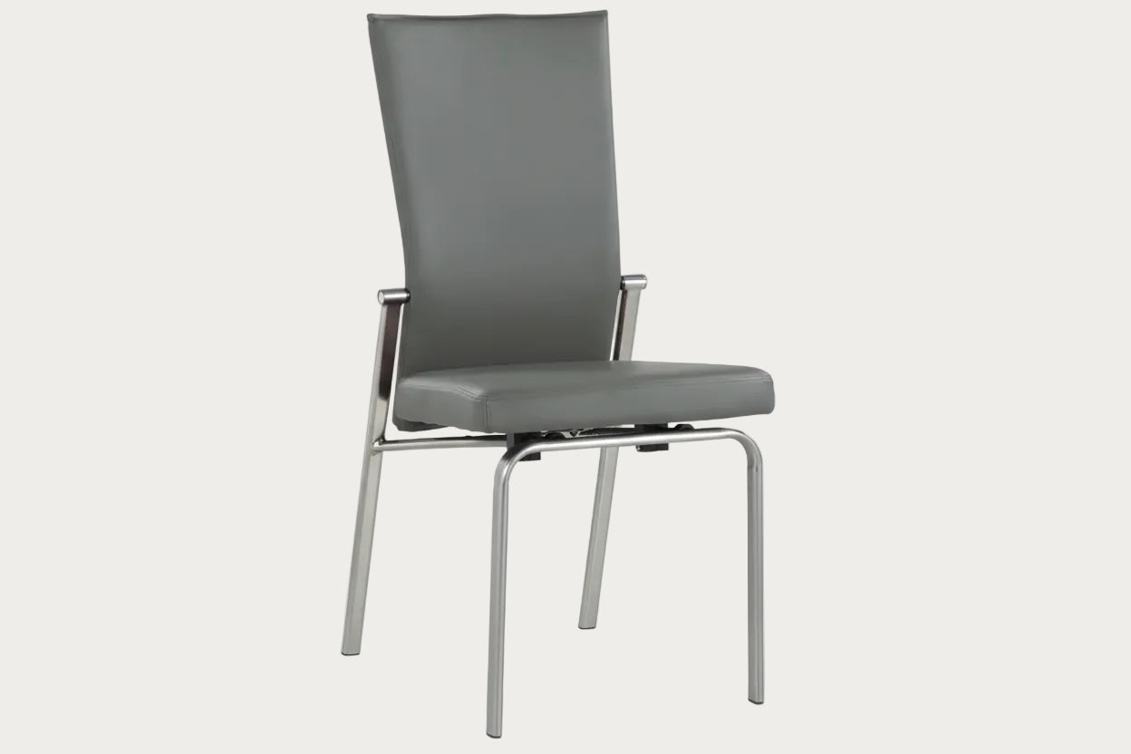 Molly gray side chair, front angled view