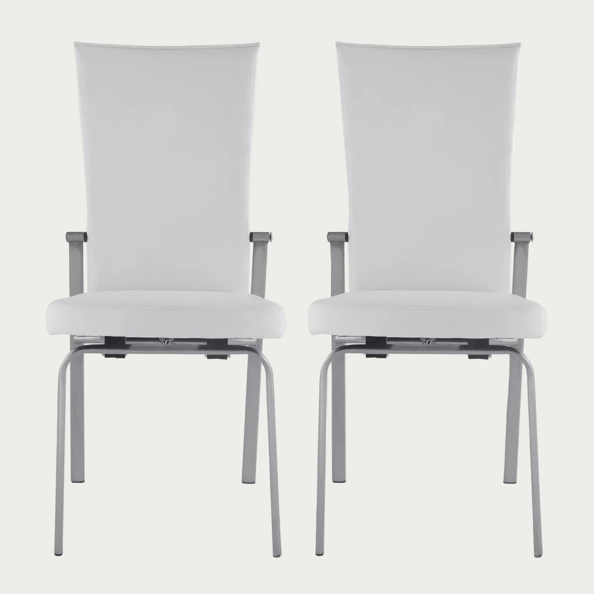 Two Molly  white side chairs with