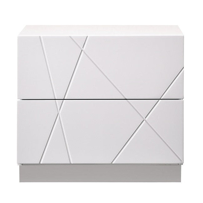Naples Nightstand in White High Gloss finish by J&M Furniture