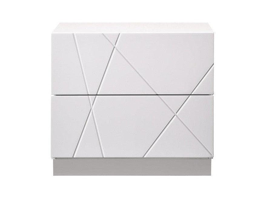 Naples Nightstand in White High Gloss finish by J&M Furniture