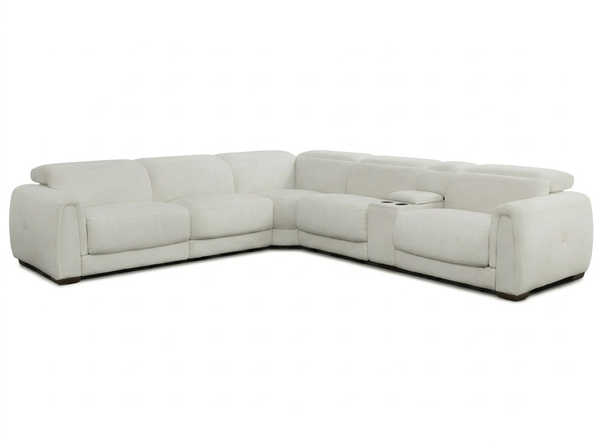 Jovan 6-Piece Modern Reclining Sectional Sofa, Leather
