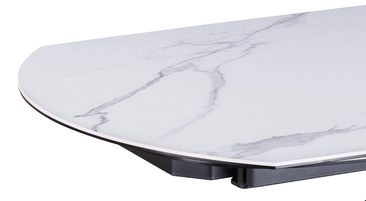 Nicole Contemporary Ceramic Top Dining Table with 2 Motion Extension